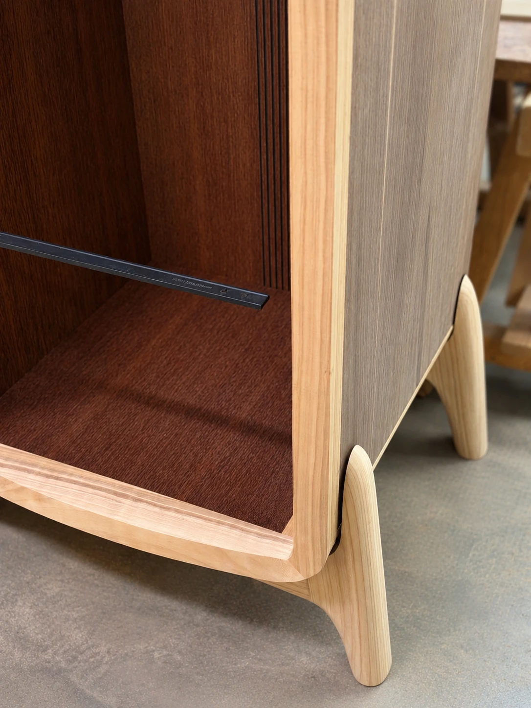 Furniture assembled on its base